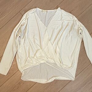 Altar’d State Elegant Cream V-Neck Women's Top